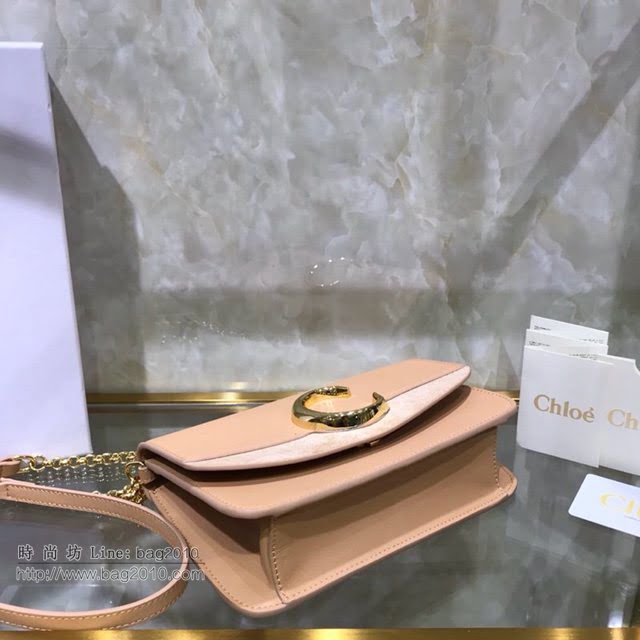 Chloe女包 克洛伊經典C鏈麂皮拼牛皮單肩包 Chole肩背斜挎包  jjh1365